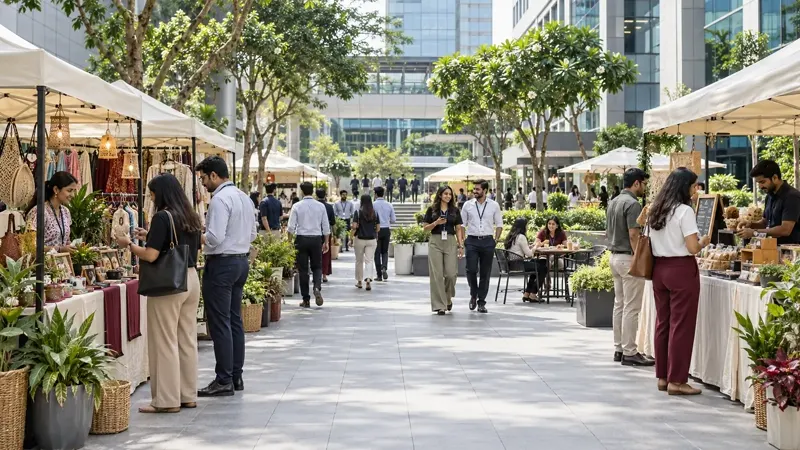 Corporate campus flea market